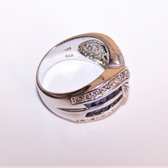 DBJ Dee Berkley Sterling Silver 1.25CT TW Blue Cubic Zirconia Ring - Sz 6.75 - Picture 5 of 8